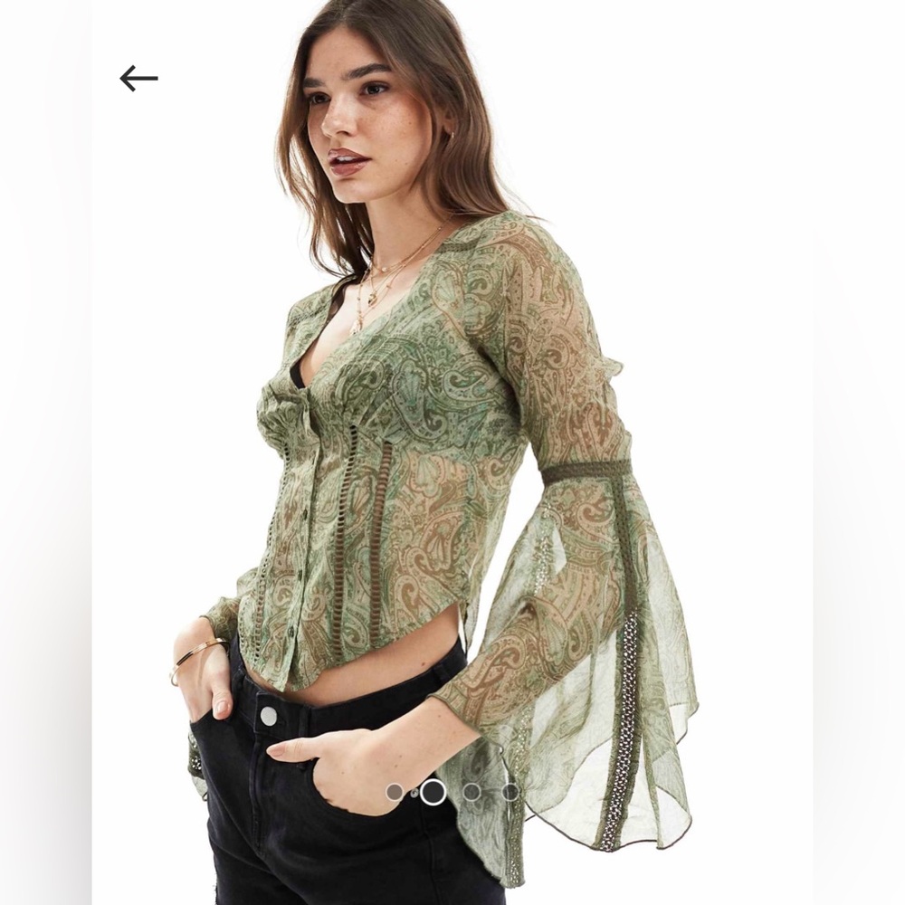 ISO!! Miss Selfridge chiffon lace insert prairie blouse in paisley print